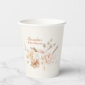 Gobelets En Papier Baby shower fleur sauvage Boho (Recto)