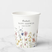 Gobelets En Papier Baby shower Fleur sauvage Boho Fresh (Verso)
