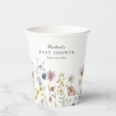 Gobelets En Papier Baby shower Fleur sauvage Boho Fresh (Recto)