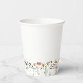 Gobelets En Papier Baby shower Fleur sauvage coloré (Verso)