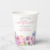 Gobelets En Papier Baby shower Fleur sauvage d'aquarelle douce (Verso)