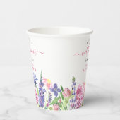 Gobelets En Papier Baby shower Fleur sauvage d'aquarelle douce (Gauche)