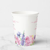 Gobelets En Papier Baby shower Fleur sauvage d'aquarelle douce (Droite)