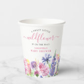 Gobelets En Papier Baby shower Fleur sauvage d'aquarelle douce (Recto)