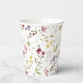 Gobelets En Papier Baby shower Fleur sauvage doux (Gauche)