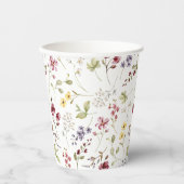 Gobelets En Papier Baby shower Fleur sauvage doux (Recto)