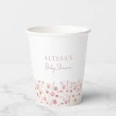 Gobelets En Papier Baby shower Fleur sauvage Dusty Pink Boho (Verso)