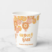 Gobelets En Papier Baby shower fleuri bébé super rétro les années 70 (Verso)