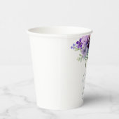 Gobelets En Papier Baby shower fleuri violet (Droite)