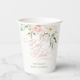 Gobelets En Papier Baby Shower Fleurs de Bébé en Fleur