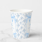 Gobelets En Papier Baby Shower Floral au Ruban Bleu (Droite)