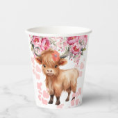 Gobelets En Papier Baby shower Floral de la Vache Sainte (Recto)