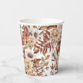 Gobelets En Papier Baby shower floral de l'aquarelle d'automne (Gauche)