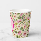 Gobelets En Papier Baby shower floral de printemps (Verso)