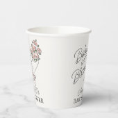 Gobelets En Papier Baby shower Floral Fleur Rose (Gauche)