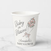 Gobelets En Papier Baby shower Floral Fleur Rose (Recto)
