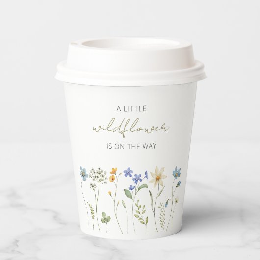 Gobelets En Papier Baby shower floral Little Fleur sauvage Spring (Verso)