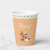 Gobelets En Papier Baby shower Floral Tea Party (Verso)