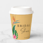 Gobelets En Papier Baby shower floral tropical (Recto)