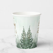 Gobelets En Papier Baby shower forestier rustique de pins (Droite)