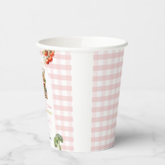 Gobelets En Papier Baby shower frais à croissance locale En vichy (Gauche)