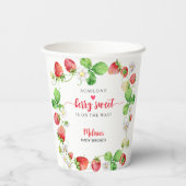 Gobelets En Papier Baby Shower Fraise (Verso)