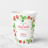 Gobelets En Papier Baby Shower Fraise (Recto)