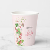 Gobelets En Papier Baby Shower Fraise (Recto)