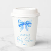 Gobelets En Papier Baby shower Garçon à arc bleu (Recto)