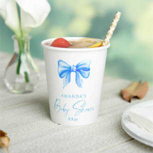 Gobelets En Papier Baby shower garçon arc bleu