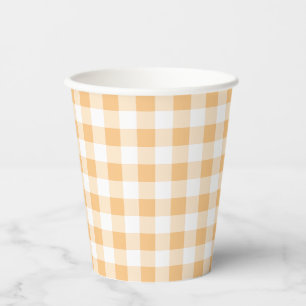 Gobelets En Papier Baby shower gingham orange