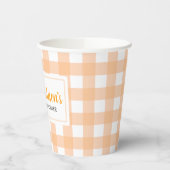 Gobelets En Papier Baby-Shower Gingham Orange (Gauche)