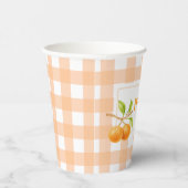 Gobelets En Papier Baby-Shower Gingham Orange (Droite)