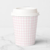 Gobelets En Papier Baby Shower Gingham Rose (Verso)