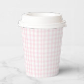 Gobelets En Papier Baby Shower Gingham Rose (Droite)