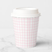 Gobelets En Papier Baby Shower Gingham Rose (Recto)