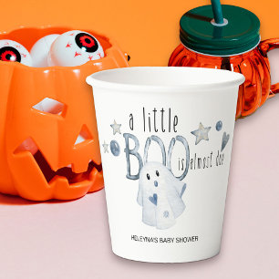 Gobelets En Papier Baby Shower Halloween Little Boo Presque Arrivé