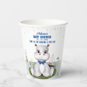 Gobelets En Papier Baby shower hippo (Recto)