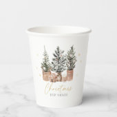 Gobelets En Papier Baby shower hiver Rustique de Noël Arbres (Verso)