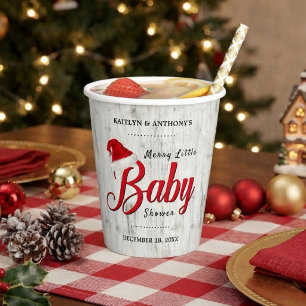 Gobelets En Papier Baby Shower Joyeux Petit Noël