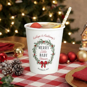 Gobelets En Papier Baby Shower Joyeux Petit Noël