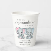 Gobelets En Papier Baby shower Jumeaux Jeune Fille Eléphante (Recto)