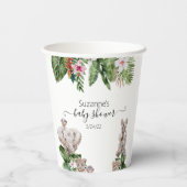 Gobelets En Papier Baby shower jungle Animaux Safari tropical (Verso)