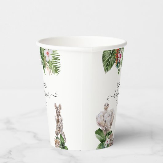 Gobelets En Papier Baby shower jungle Animaux Safari tropical (Droite)