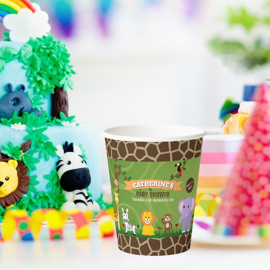 Gobelets En Papier Baby shower Jungle Safari