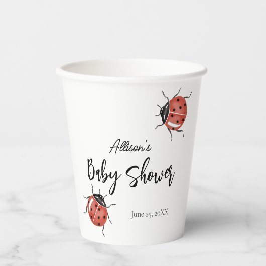 Gobelets En Papier Baby shower Ladybug (Recto)