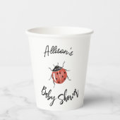 Gobelets En Papier Baby shower Ladybug mignon (Recto)