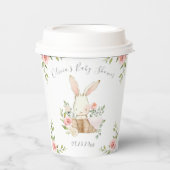 Gobelets En Papier Baby shower lapin de lapin rose (Recto)
