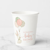 Gobelets En Papier Baby shower lapin de lapin rose mignon (Verso)