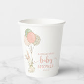 Gobelets En Papier Baby shower lapin de lapin rose mignon (Recto)